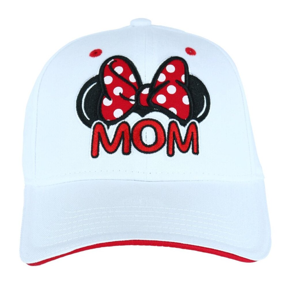Minnie Mouse Mom Baseball Cap – White, One Size Adjustable